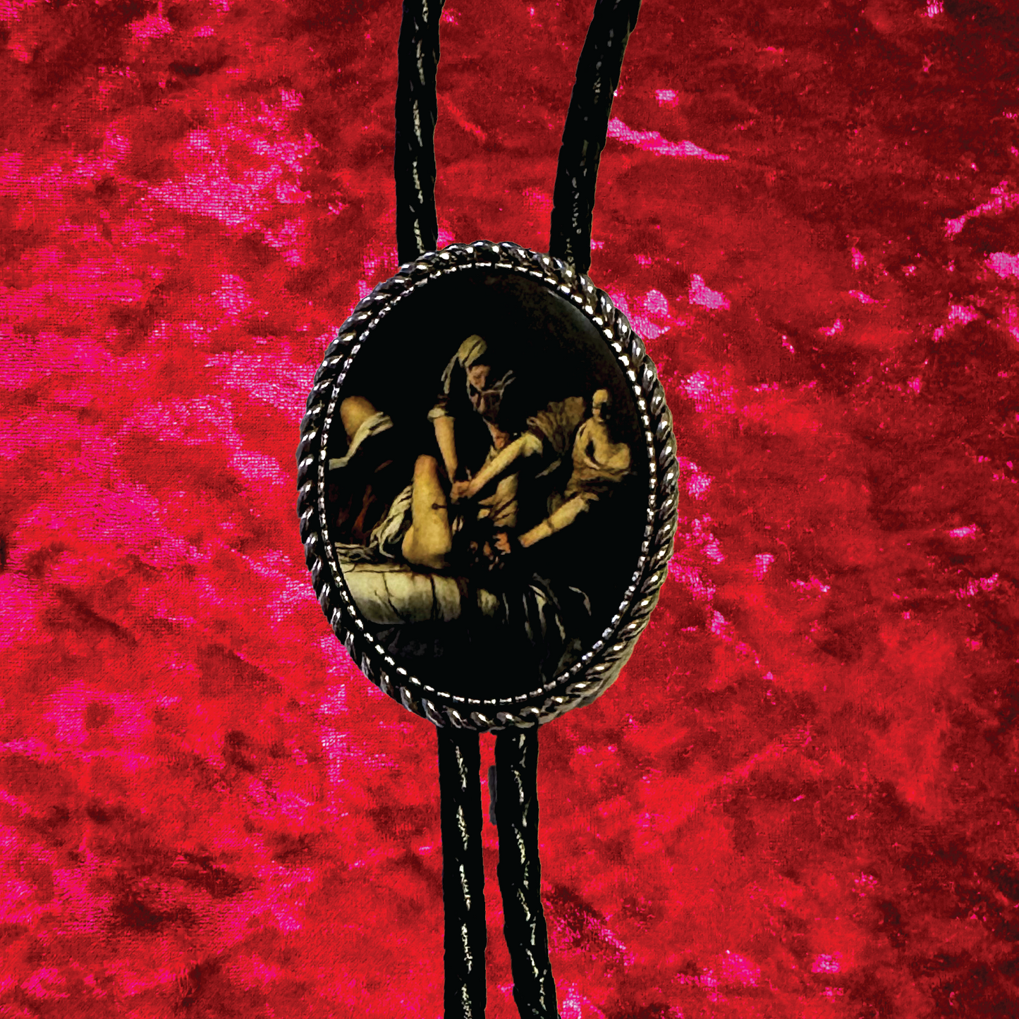 Judith Slaying Holofernes Leather Bolo Tie
