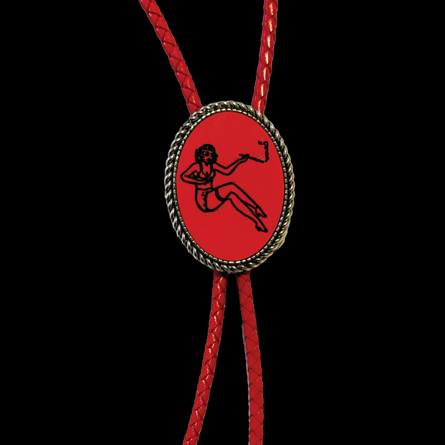 Little Lady Red Faux Leather Bolo Tie