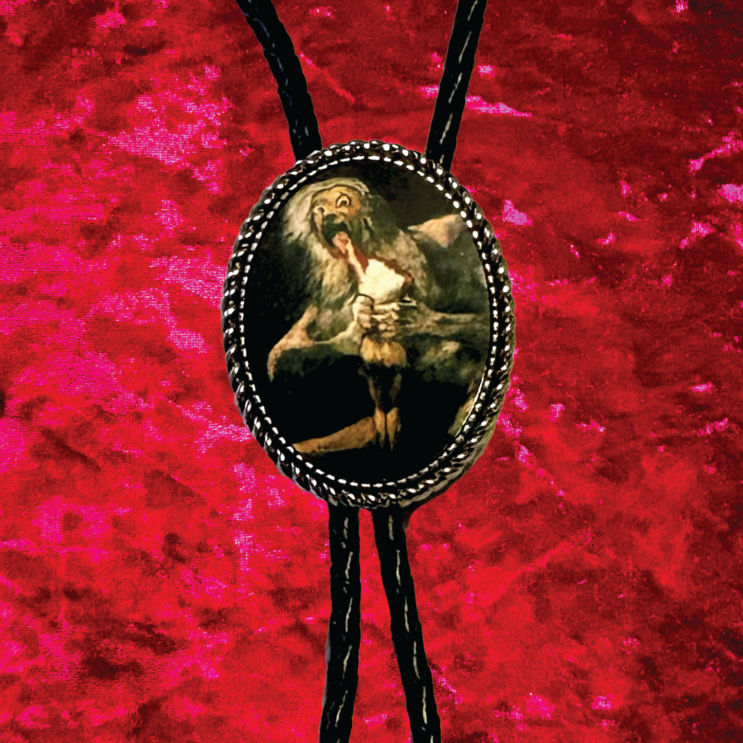 Saturn Devouring His Son Leather Bolo Tie