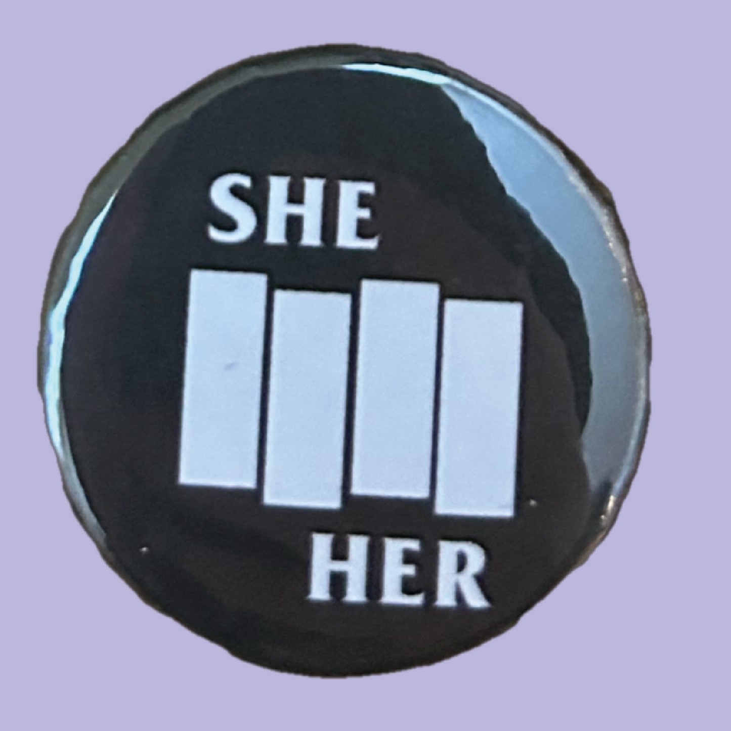 Black Flag Pronoun Pin 1.25"