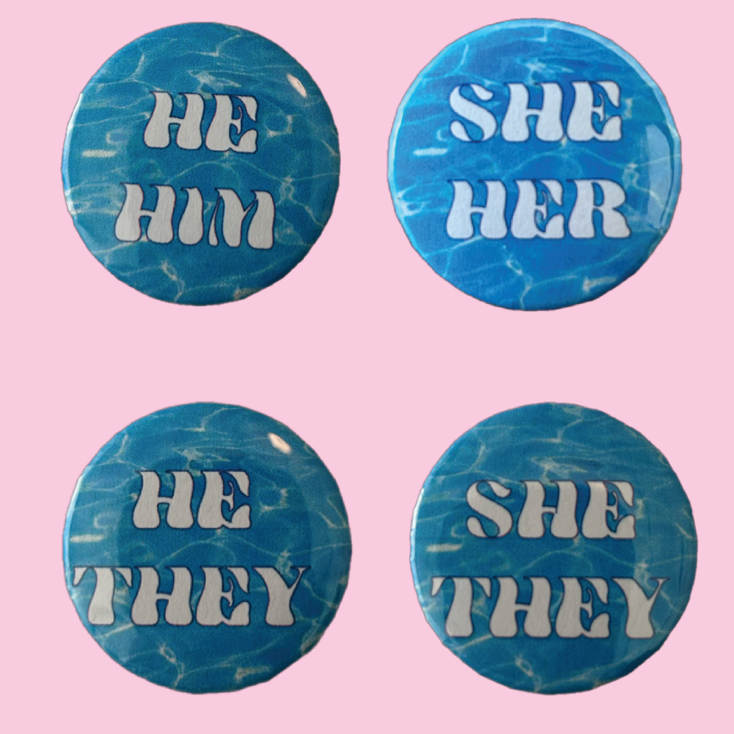 Underwater Pronoun Pin 1.25"