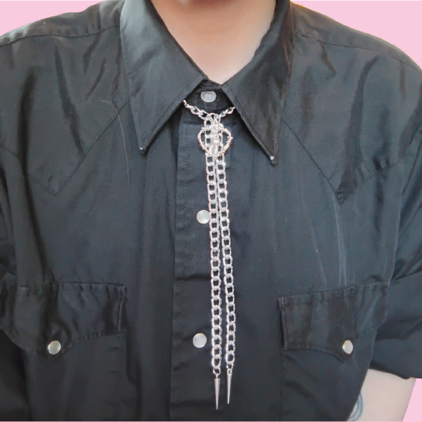 Barbed Wire Molar Bolo Necklace