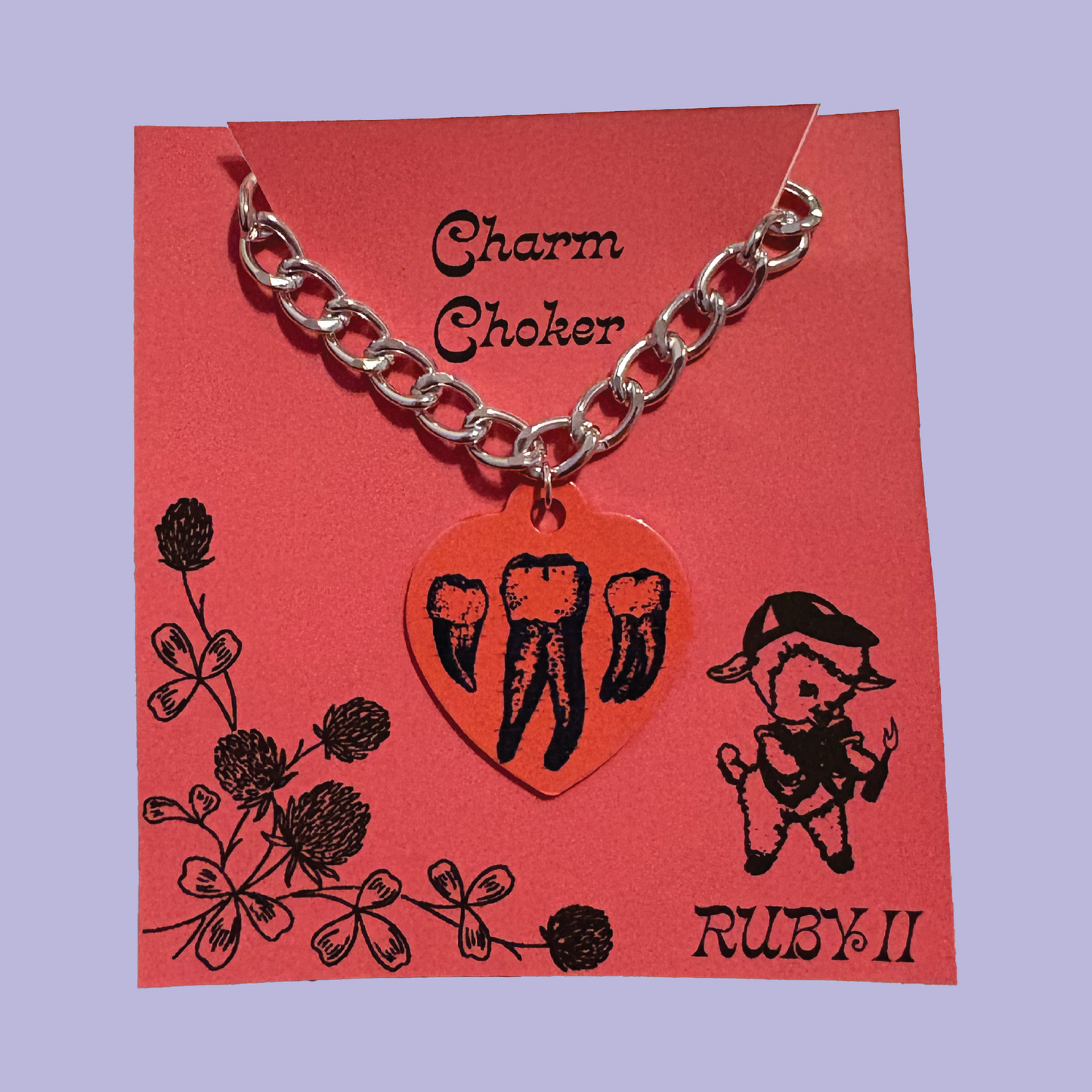 Molar Dog Tag Charm Choker