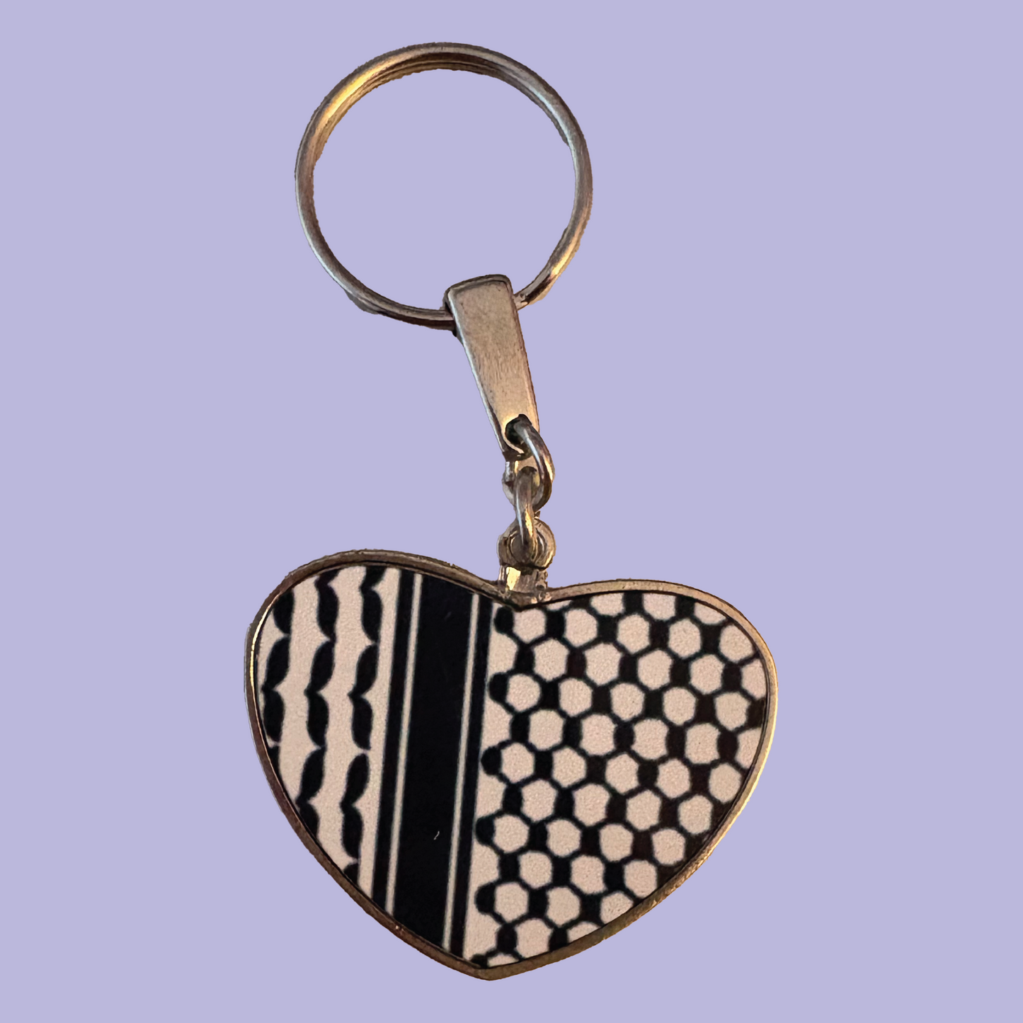 Palestinian Keffiyeh Heart Keychain - Contribute to Hazem & Amani's GoFundMe