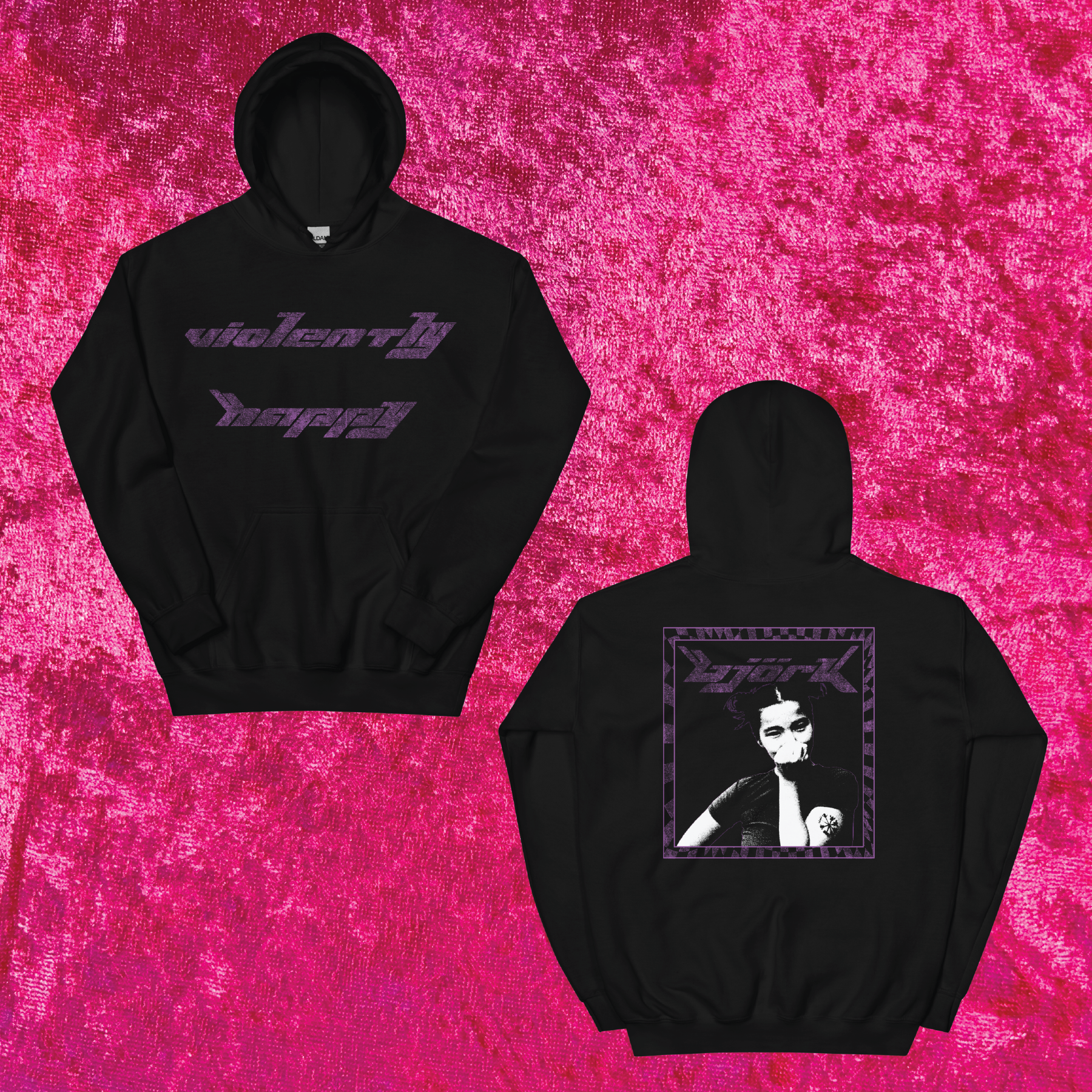 Bjork Violently Happy Pullover Hoodie – Ruby II