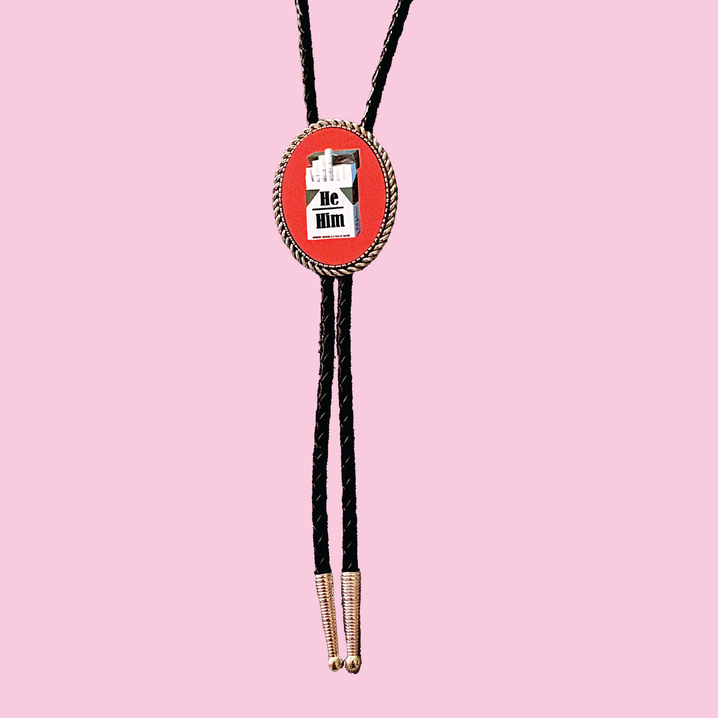 Cigarette Pronoun Leather Bolo Tie