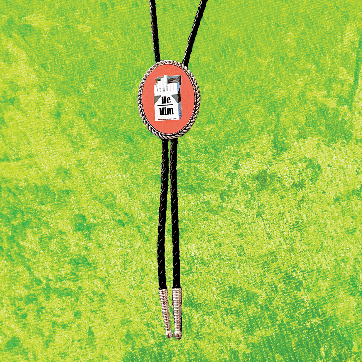 Cigarette Pronoun Leather Bolo Tie