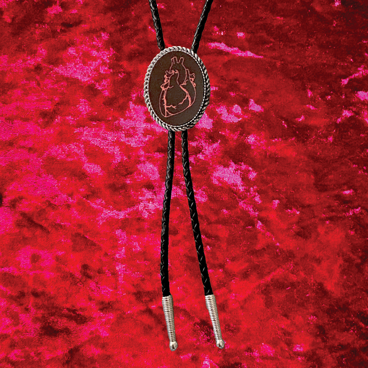 Anatomical Heart Leather Bolo Tie