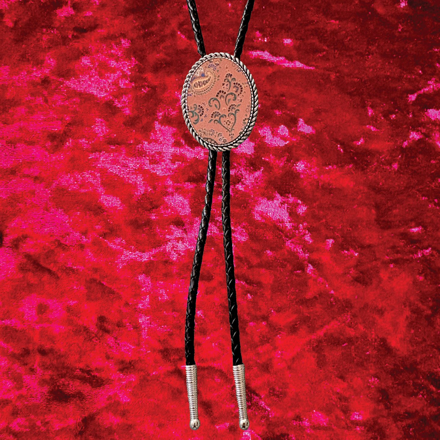 Paisley Leather Bolo Tie