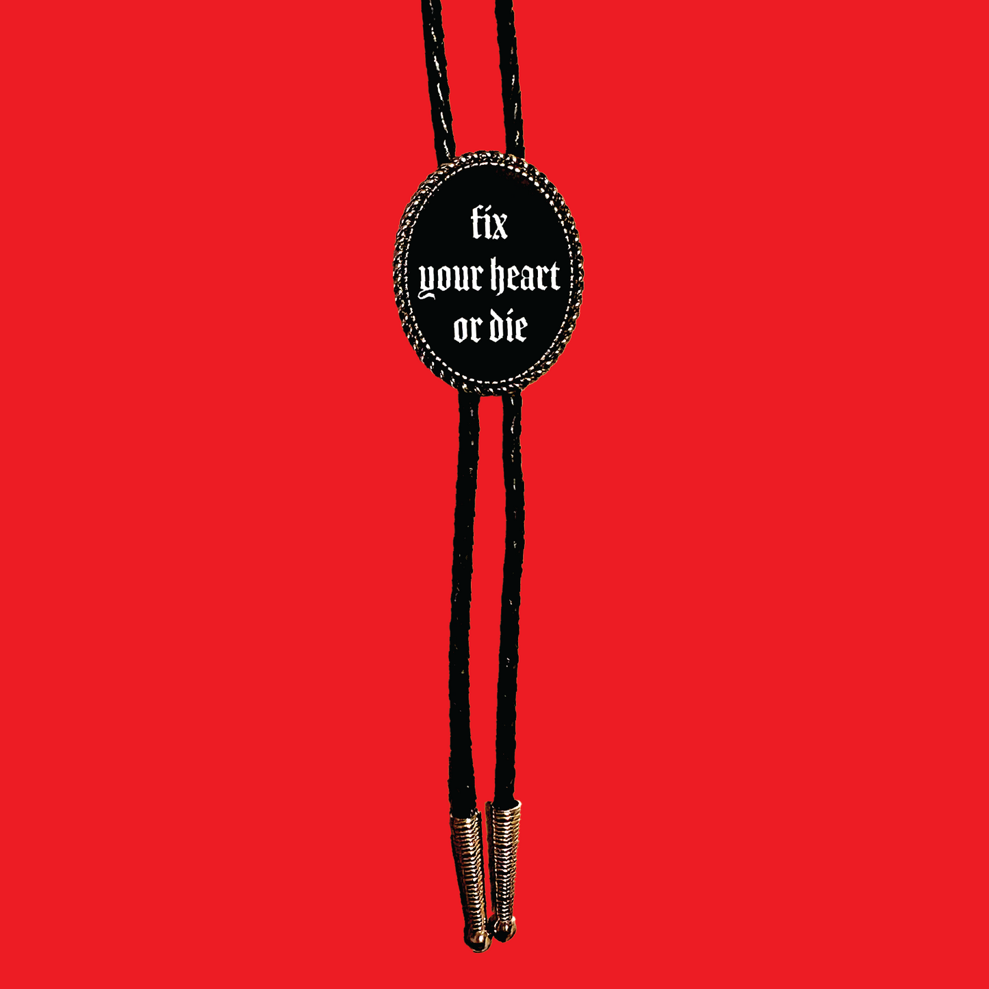 Fix Your Heart Leather Bolo Tie