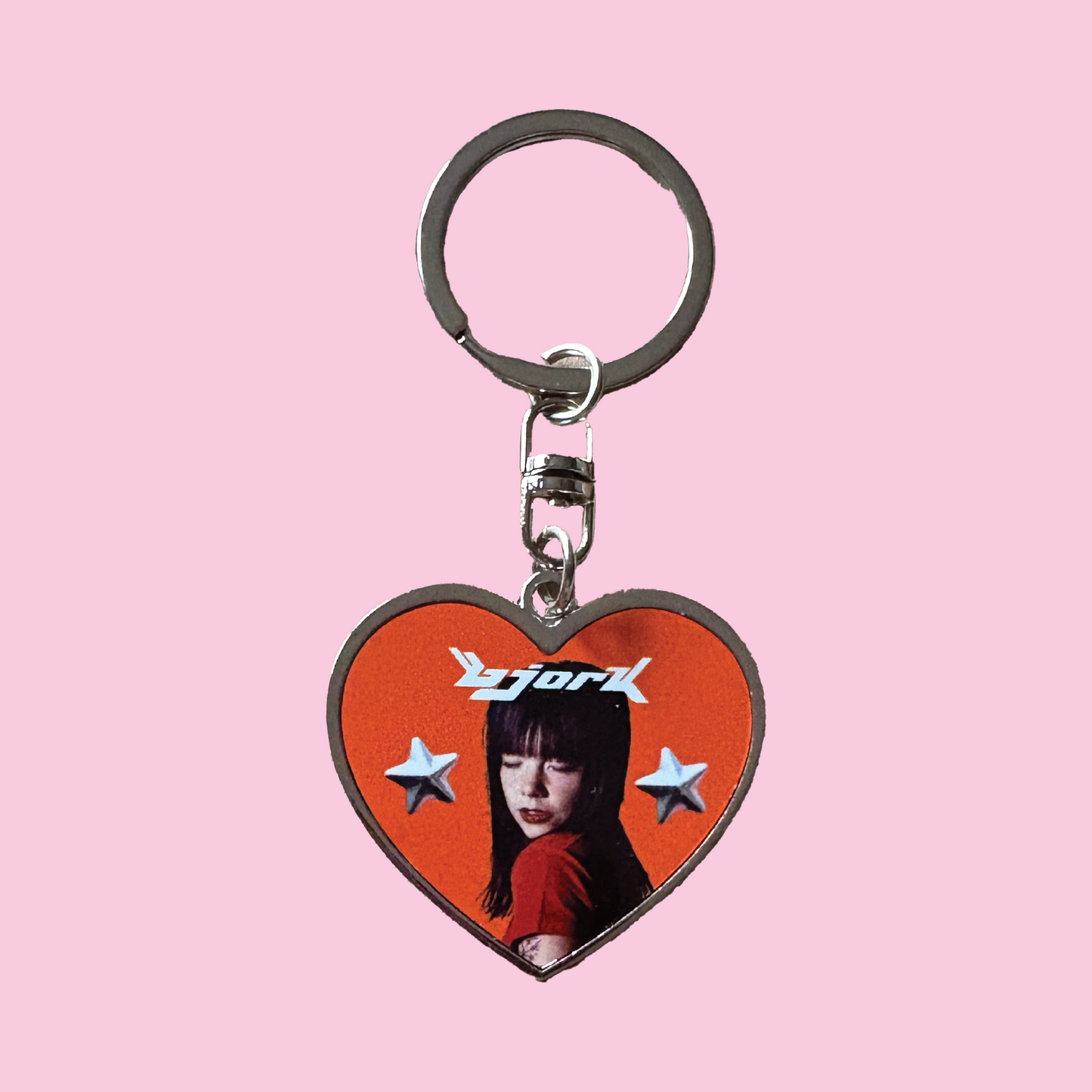 Bjork Heart Keychain Double Sided