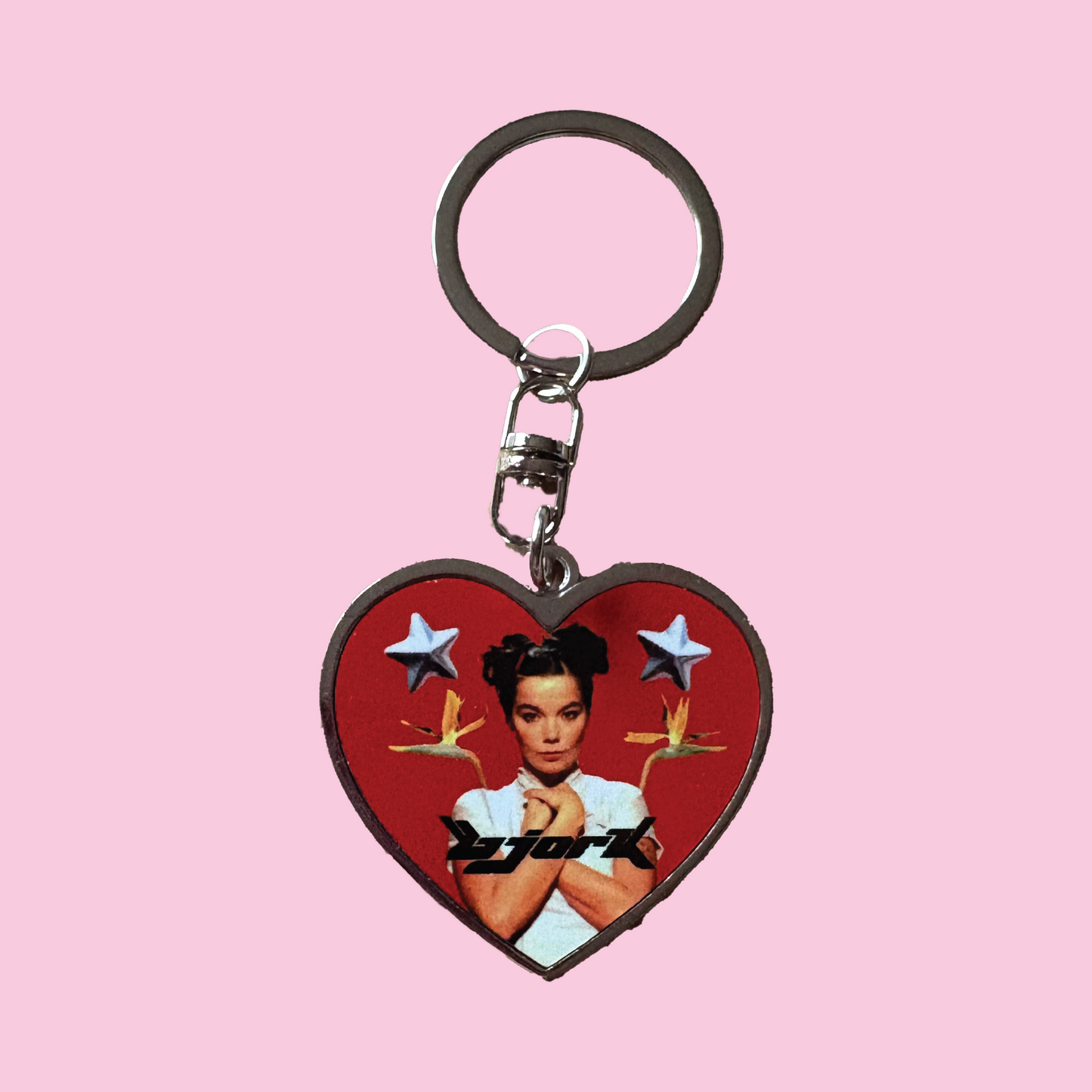 Bjork Heart Keychain Double Sided