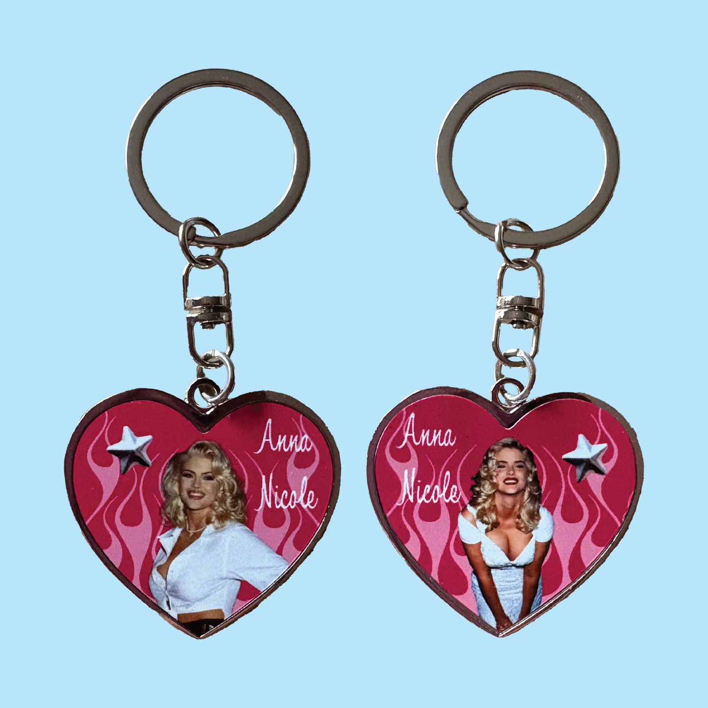 Anna Nicole Smith Heart Keychain Double Sided