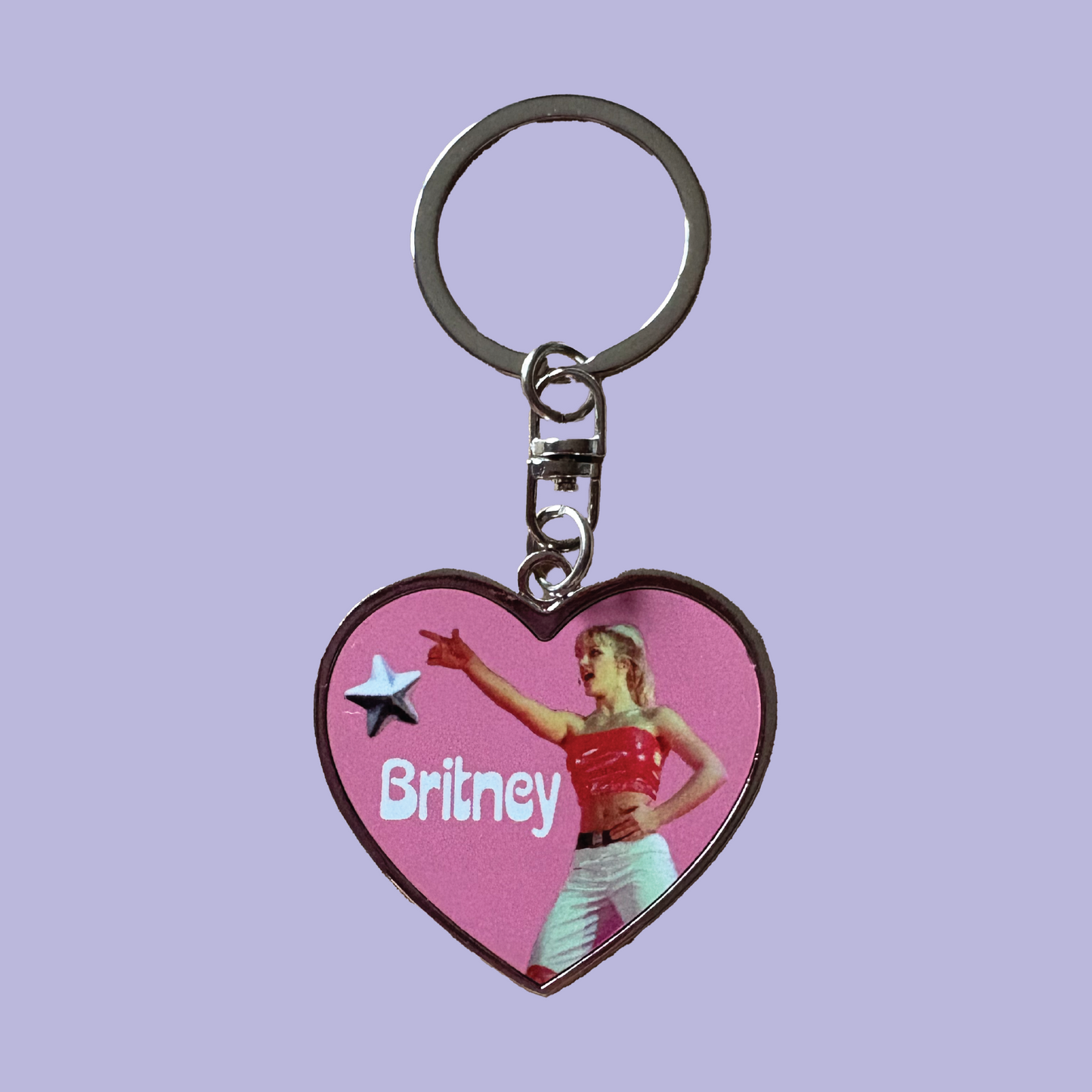 Britney Spears Heart Keychain Double Sided