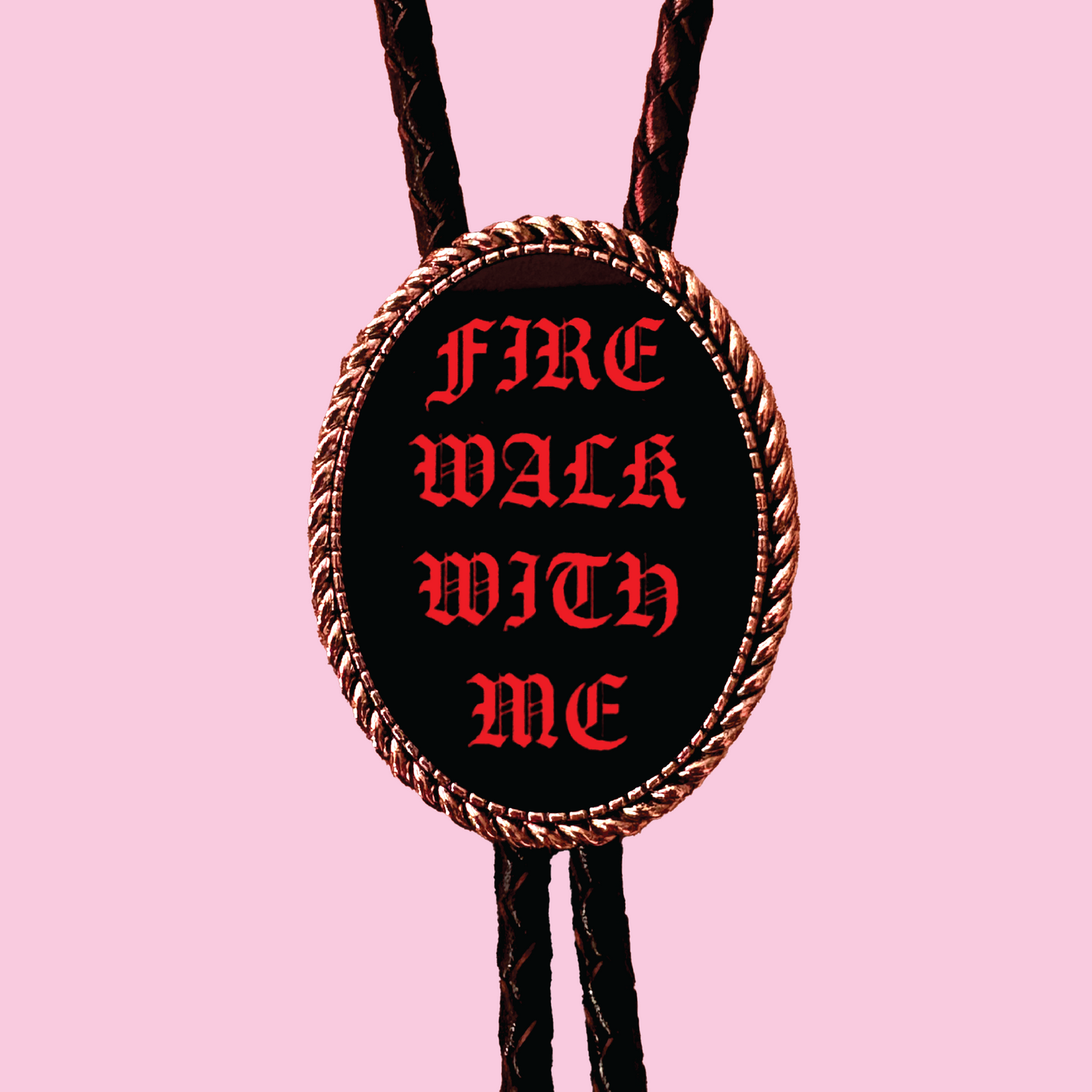 Fire Walk With Me Leather Bolo Tie