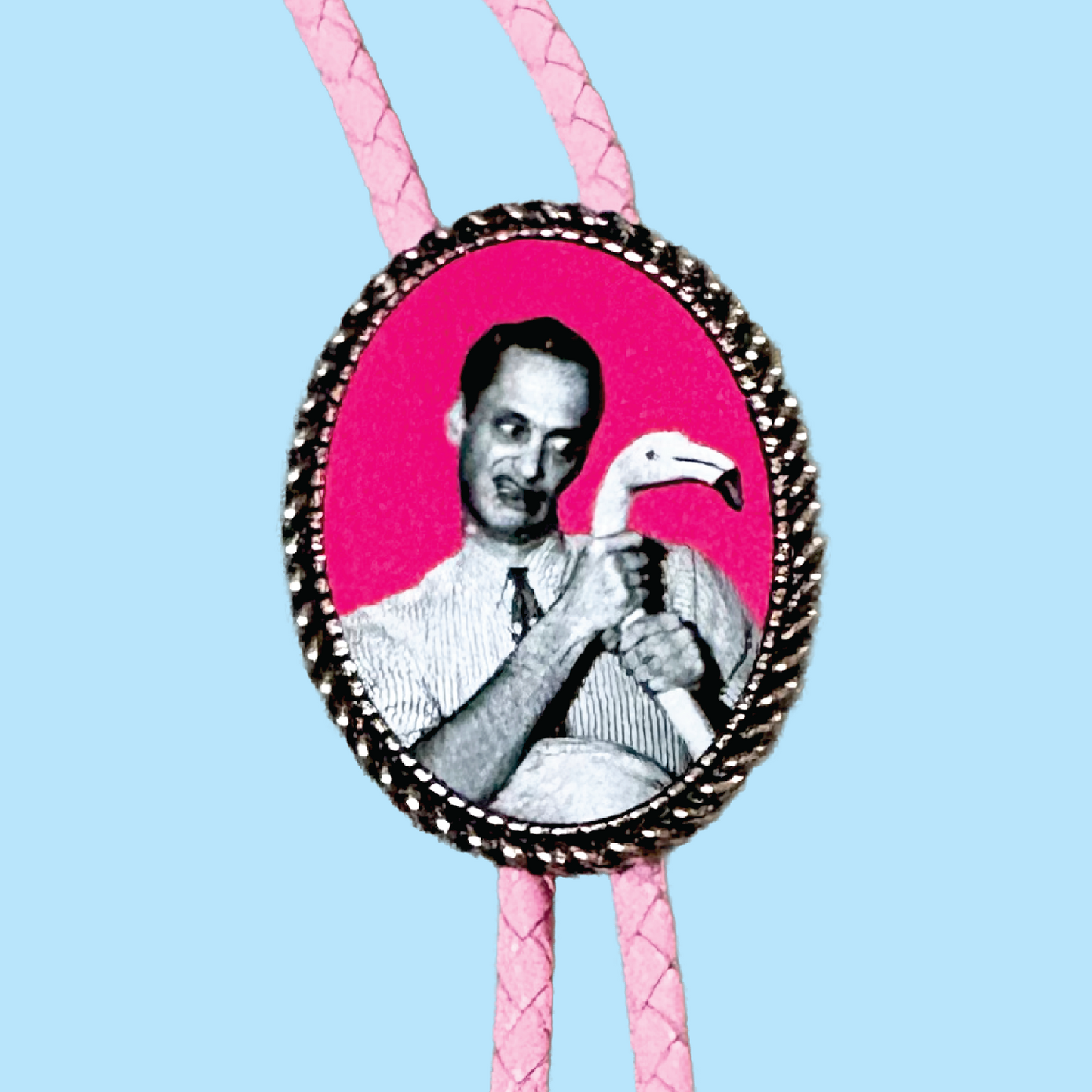 John Waters Pink Faux Leather Bolo Tie