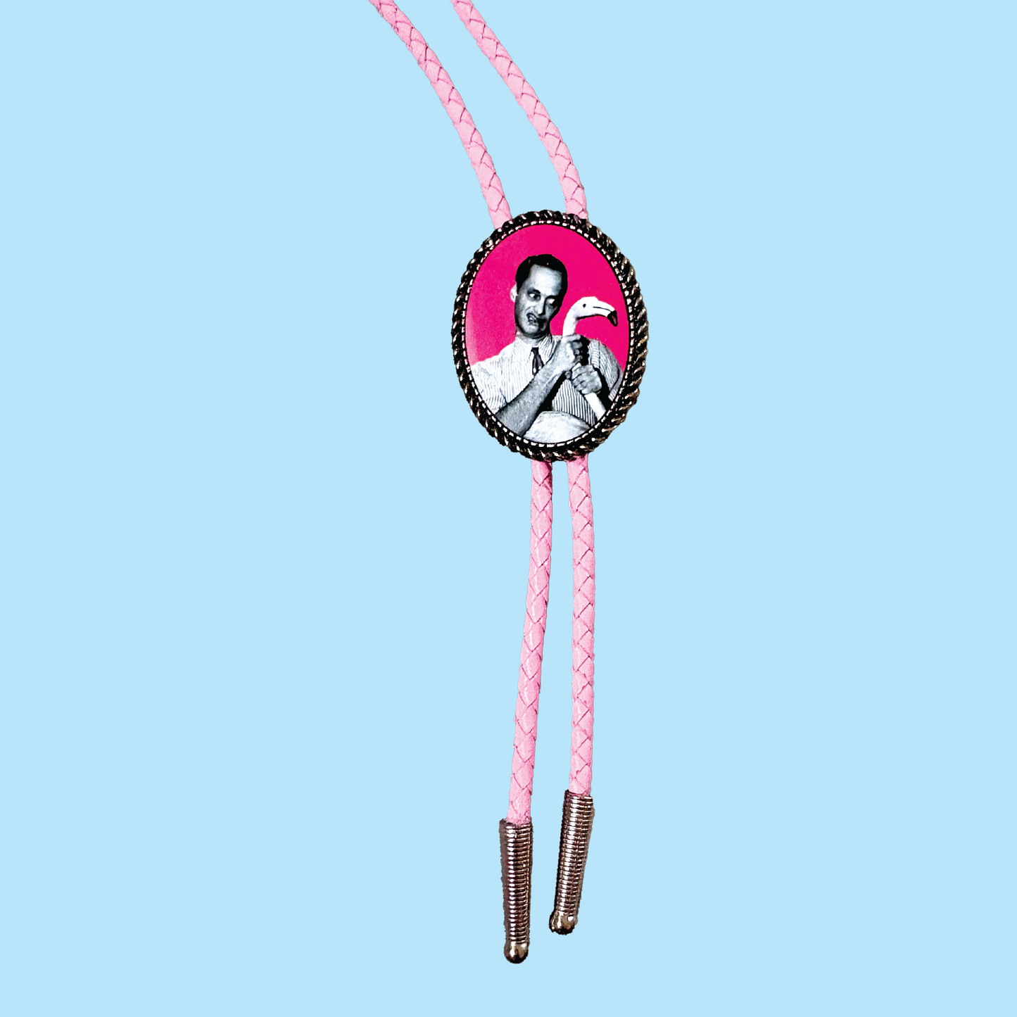 John Waters Pink Faux Leather Bolo Tie