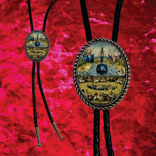 Garden of Earthly Delights Leather Bolo Tie