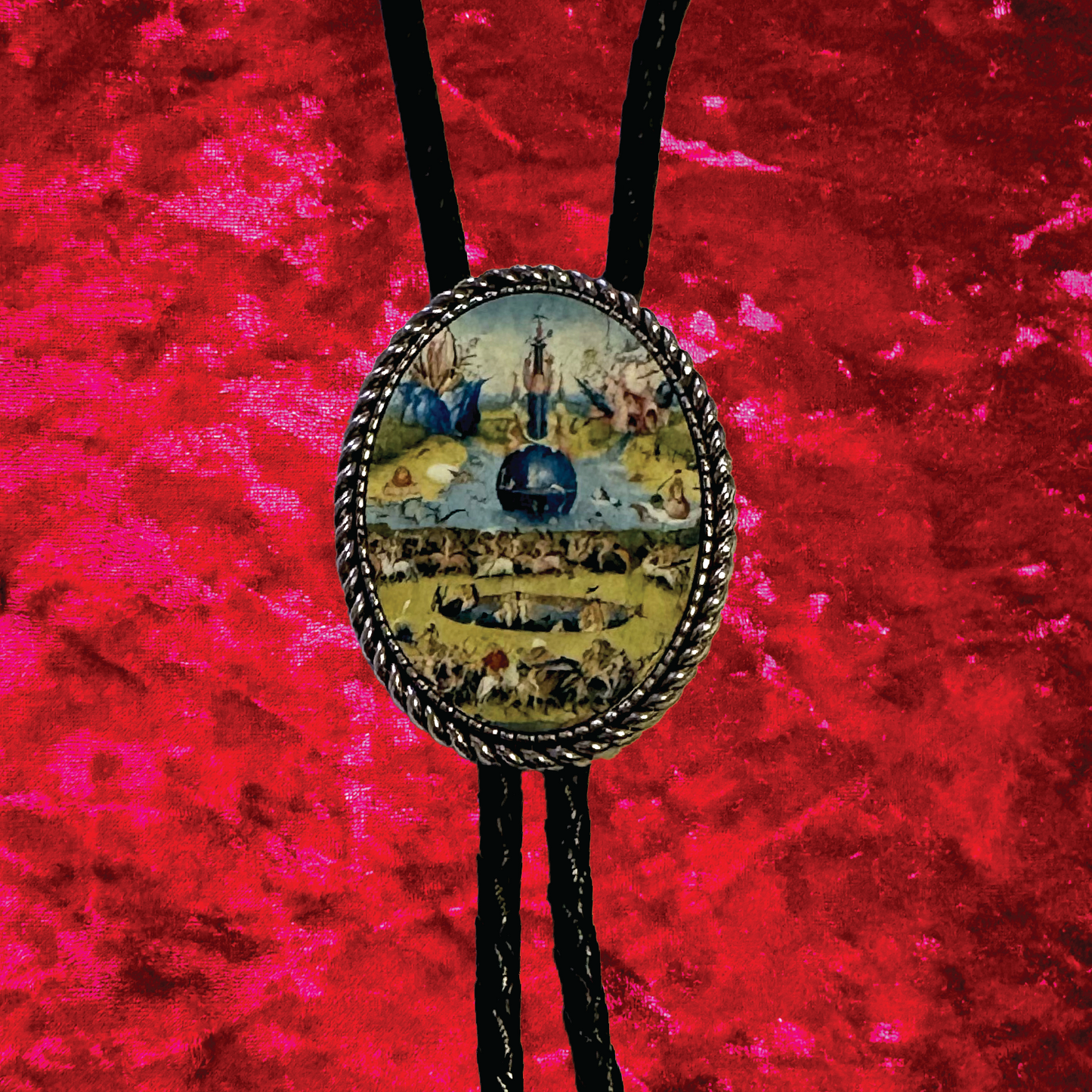 Garden of Earthly Delights Leather Bolo Tie