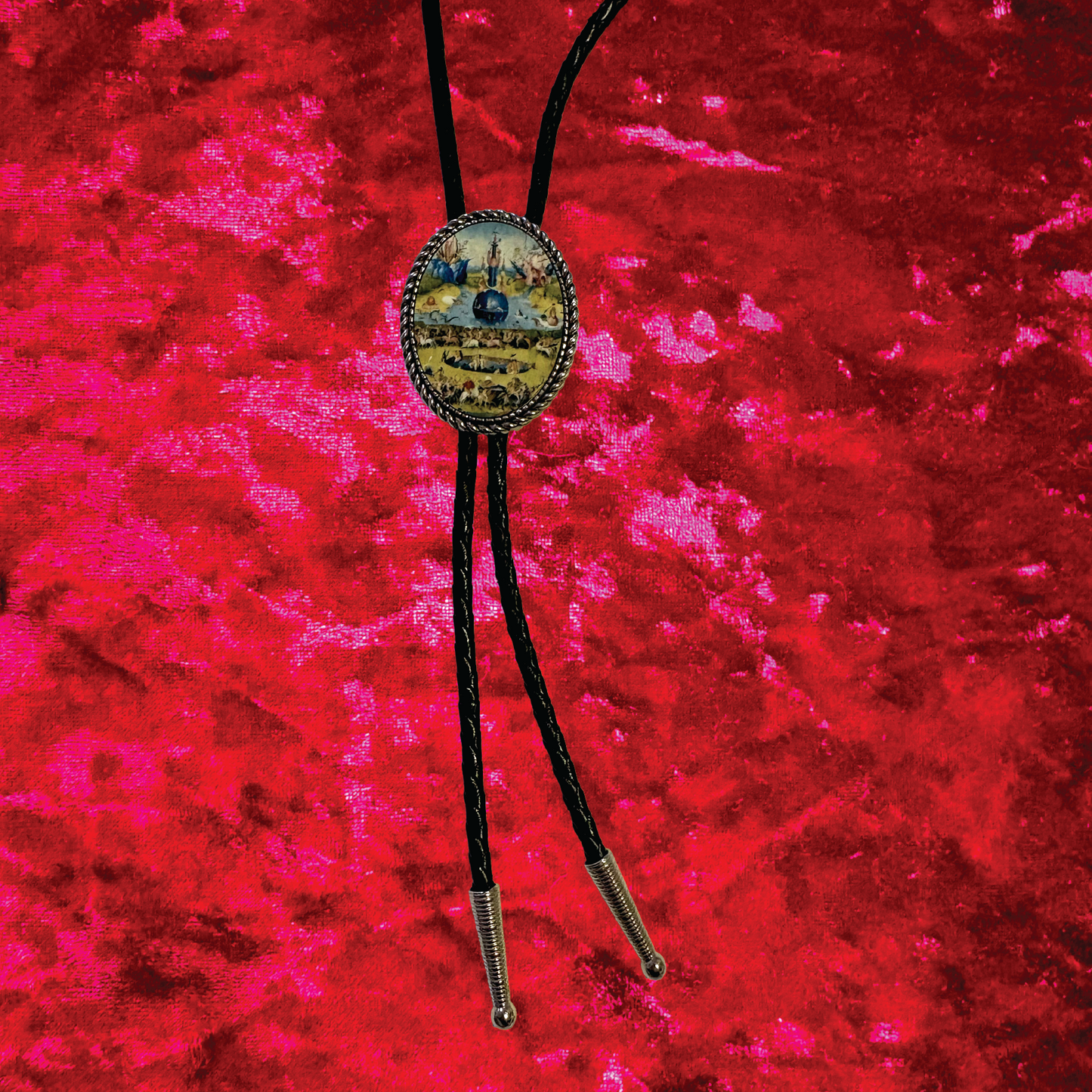Garden of Earthly Delights Leather Bolo Tie