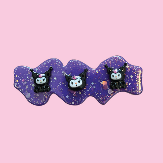 Kuromi Wavy Glitter Hair Clip