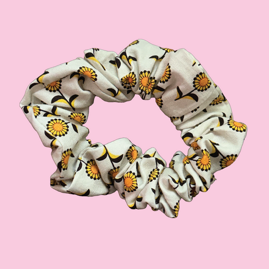 Mid Century Modern Sunflower Scrunchie