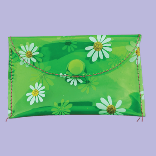 Green Transparent Daisy Card Wallet