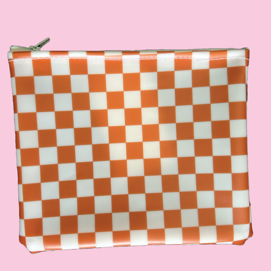 Accessory Bag - Vinyl Orange Check