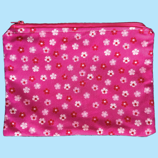 Pink Flowers Accessory Bag