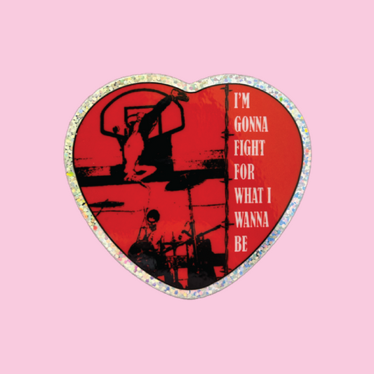 Fugazi Workout Tape Glitter Heart Sticker