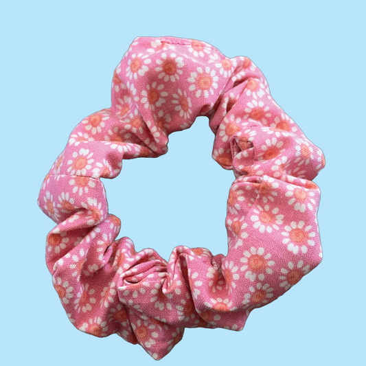 Pink Daisy Scrunchie