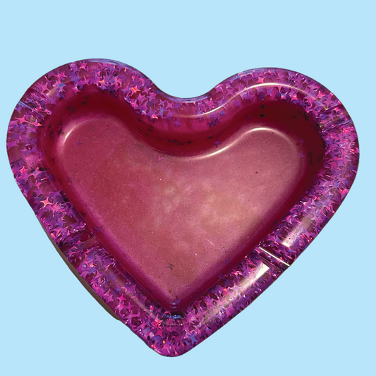 Pink Glitter Heart Ashtray