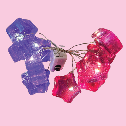 Star LED Twinkle Lights - Fuchsia & Violet