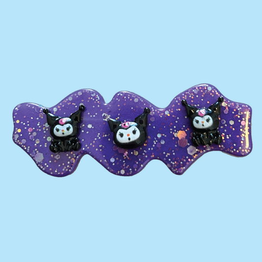 Purple Kuromi Wavy Hair Clip