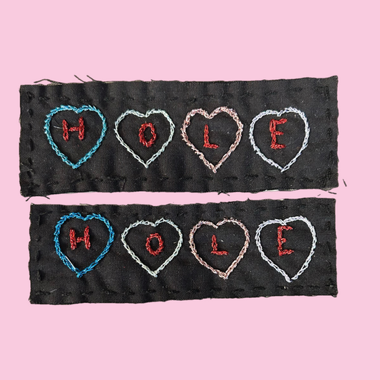 Hole Hand-Embroidered Iron On Patch