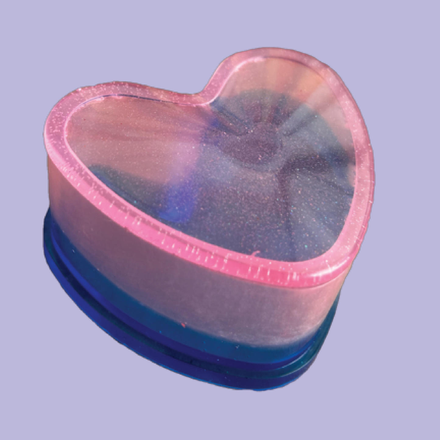 Pink & Blue Glitter Heart Shaped Box