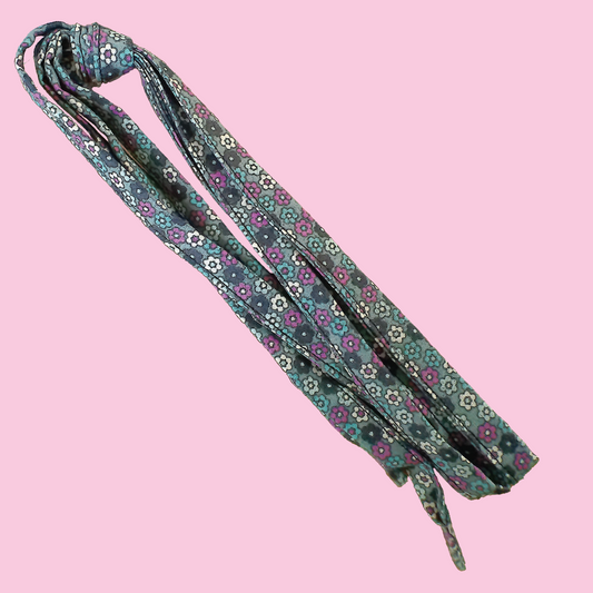 Blue Floral Shoelaces