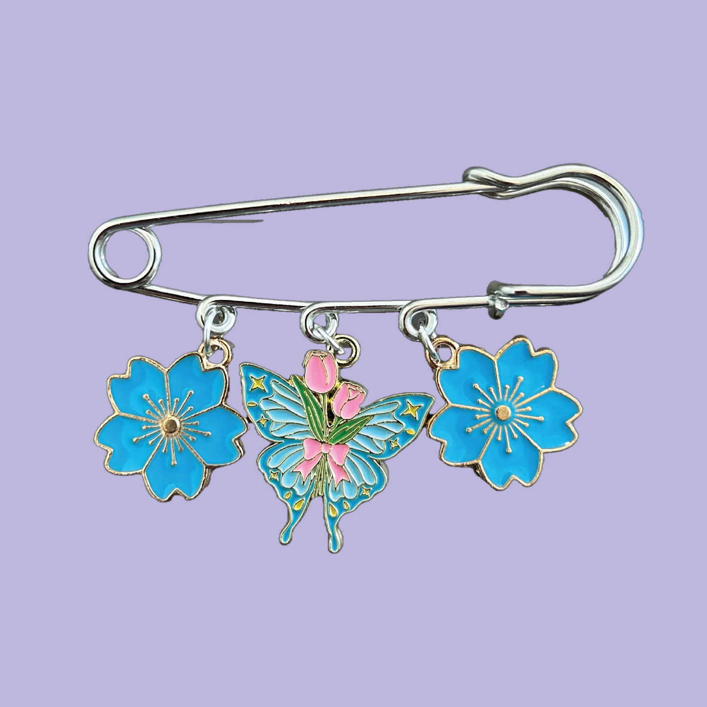 Blue Butterfly XL Charm Pin