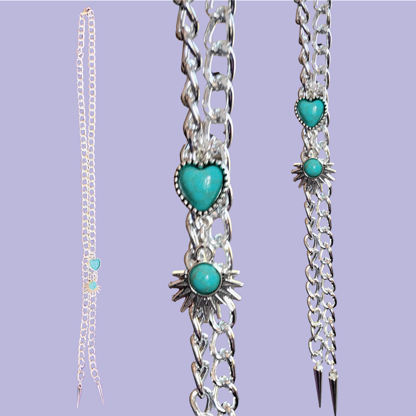 Turquoise Heart Bolo Necklace