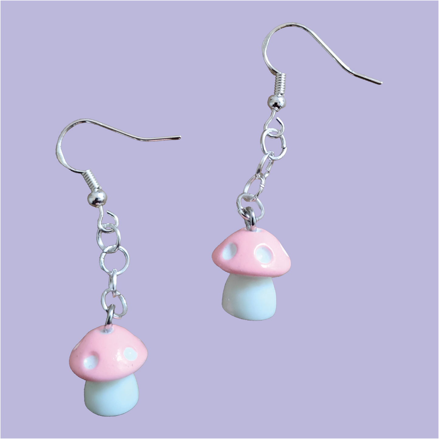 Pink Mushroom Earrings