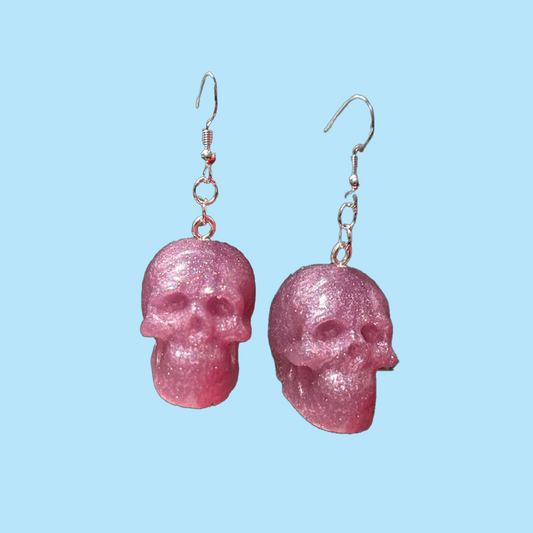 Skull Earrings - Pink