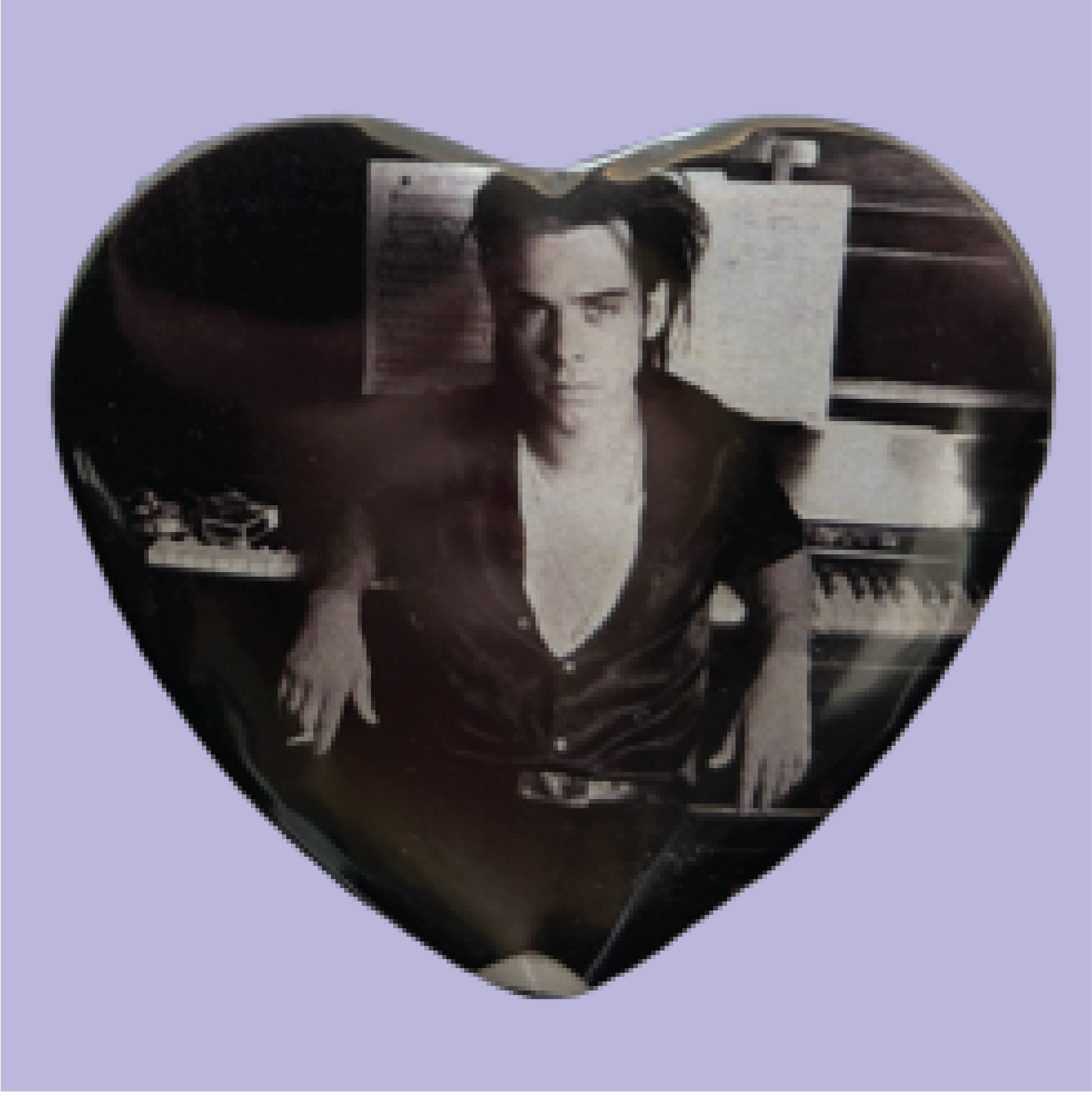 Nick Cave Piano Heart Pinback Button