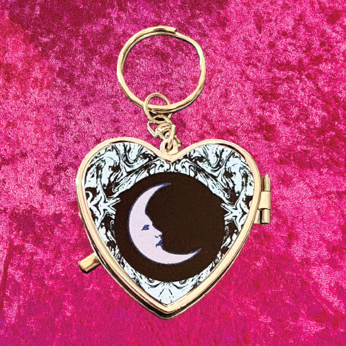 La Luna Heart Pill Box Keychain