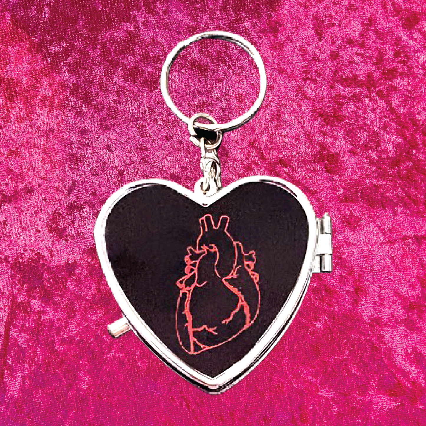 Anatomical Heart Pill Box Keychain
