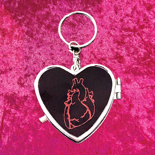 Anatomical Heart Pill Box Keychain