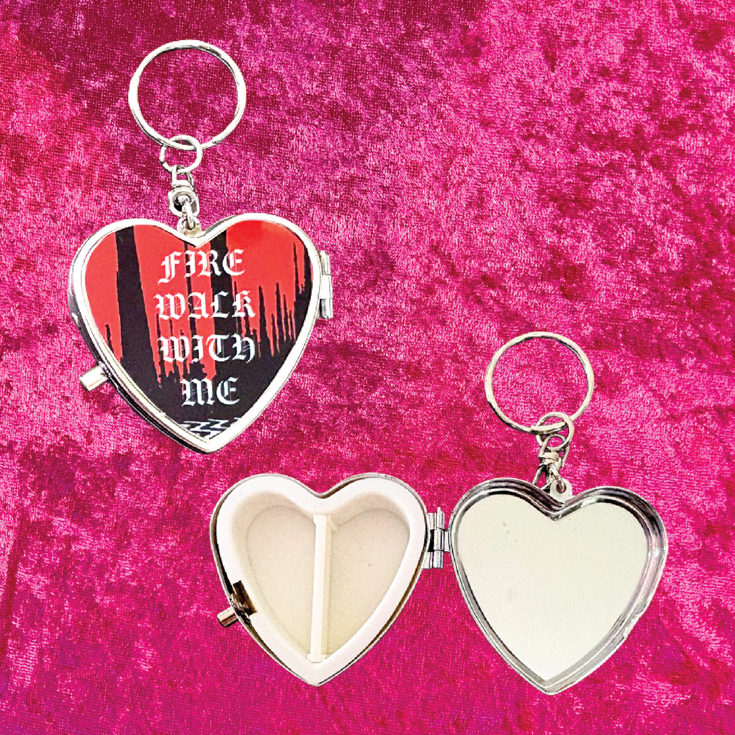 Twin Peaks Fire Walk With Me Heart Pill Box Keychain