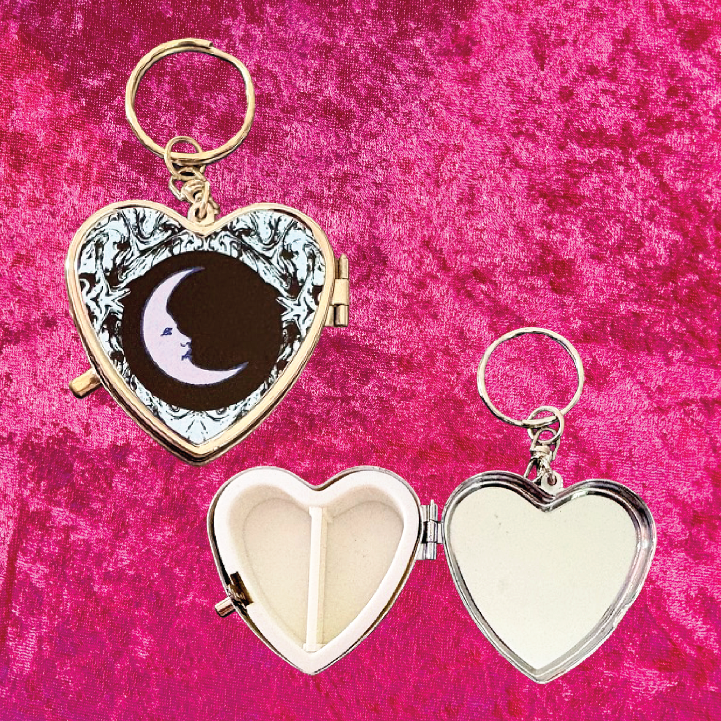La Luna Heart Pill Box Keychain
