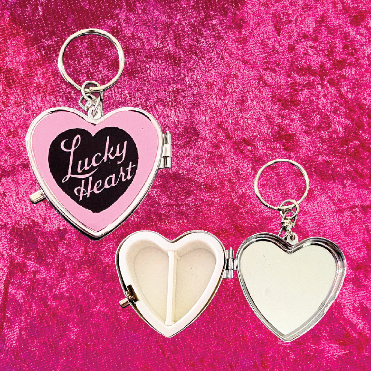 Lucky Heart Pill Box Keychain