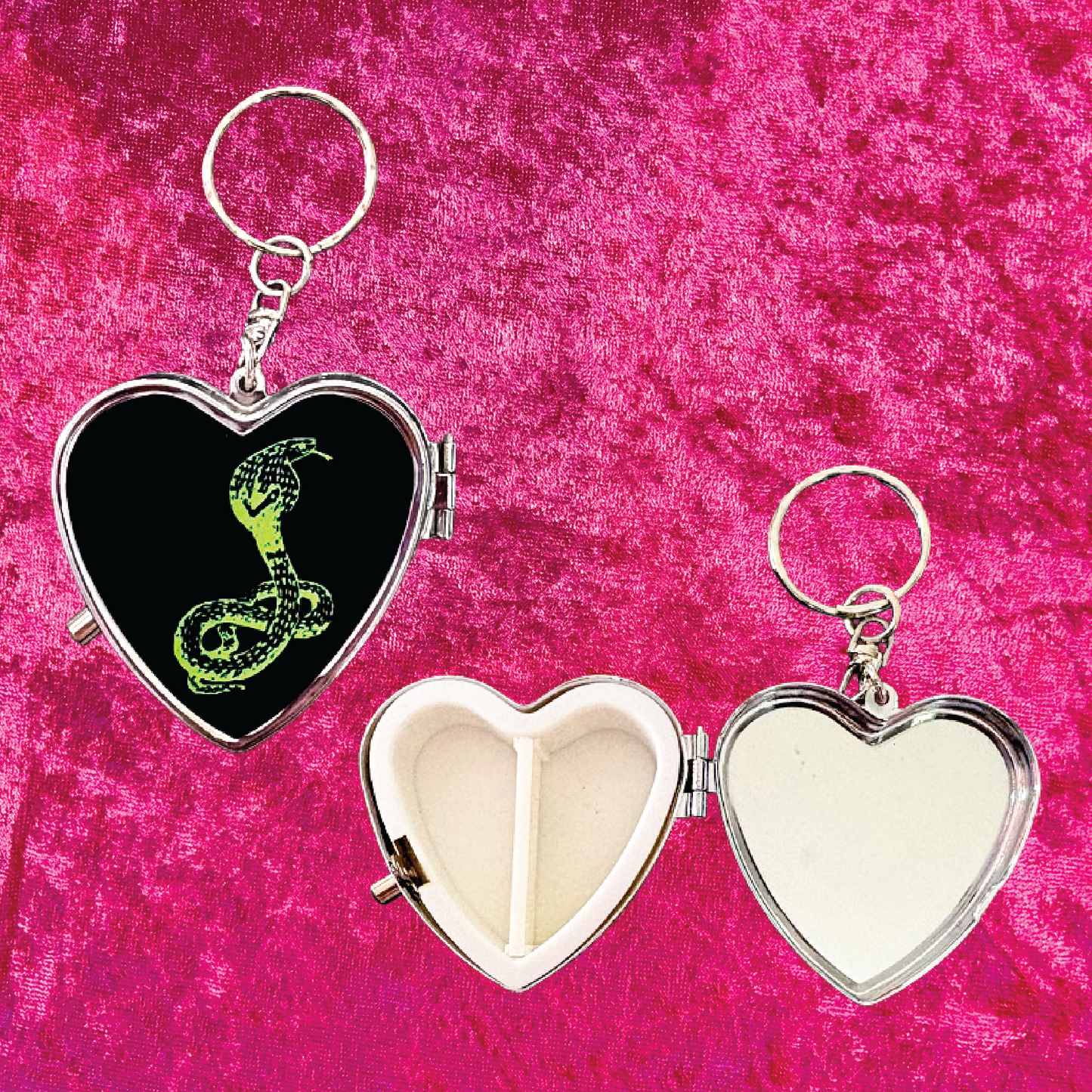 Reptile Master Heart Pill Box Keychain