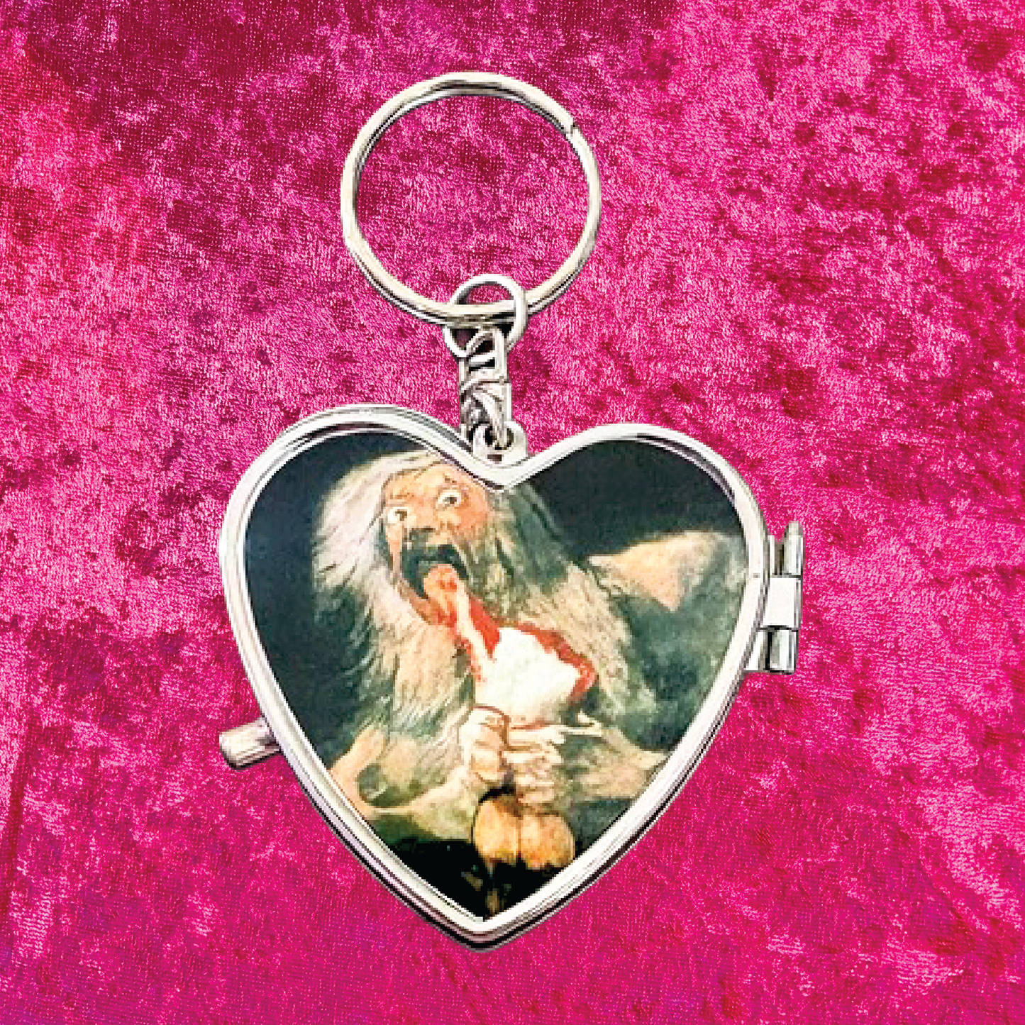 Francisco Goya Saturn Devouring His Son Heart Pill Box Keychain